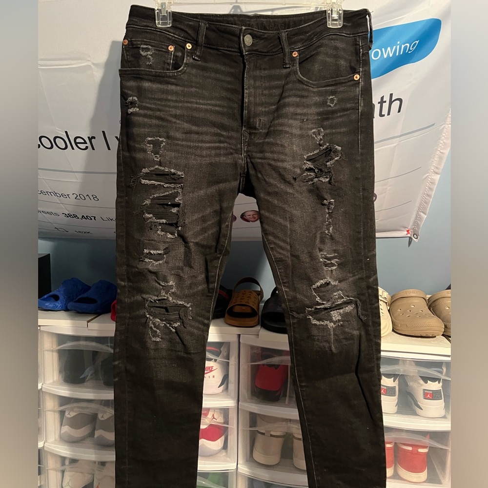 Mens black American eagle jeans